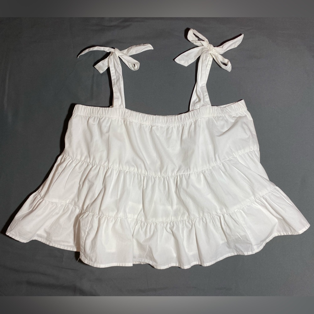 NWT american eagle white ruffled babydoll top 🤍